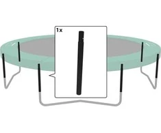 Vidurinis stulpas batutui Berg Champion - Juodas