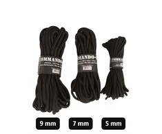 Mil-Tec Juodas 5MM (15M) COMMANDO ROPE