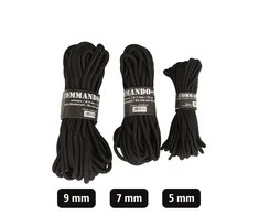 Mil-Tec Juodas 5MM (15M) COMMANDO ROPE