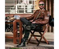 Vyriška moto striukė Jacket W-TEC Milano odinė
