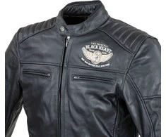 Vyriška odinė motociklininko striukė W-TEC Juodas Heart Wings