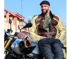 Vyriška odinė motociklo striukė W-TEC Retro