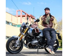 Vyriška odinė motociklo striukė W-TEC Retro