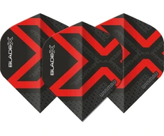 Winmau Blade X Prism Delta plunksnelės, metalinė juoda/raudona