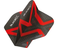 Winmau Blade X Prism Delta plunksnelės, metalinė juoda/raudona