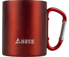 YATE Puodelis su karabinu COLOR 0,3 l nerūdijančio plieno - raudonas