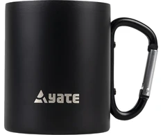 YATE Puodelis su karabinu COLOR 0,3 l nerūdijančio plieno - juodas