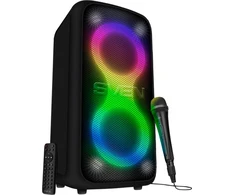 2.0 Nešiojama kolonėlė SVEN PS-960, juodas, power output 2x80W (RMS), TWS, Bluetooth, FM, USB, LED-display, lithium battery