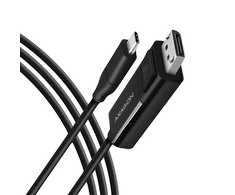 Active USB-C -> DisplayPort cable - adapter AXAGON RVC-DPC for connecting a DisplayPort monitorius/TV/projector to a notebook or mobile phone using USB type C connector.