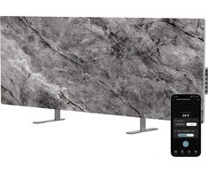 AENO Premium Eco Smart Heater, 700W, Tempered glass, Infrared+convection heating type, LED ekranas, Plug type: Europe (E/F type), Antique Marble, Made in Poland, Limited edition