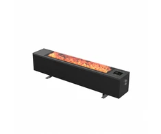 AENO Premium Eco Smart Space Heater, 2000W, 2 power steps, Convection heating type, REAL FIRE effect (12 colors, iki 72h), Humidification, Smart Heating, LED color display, Voice control, Vanduo tank 2L, Plug type: EU (E/F), Juodas, Made in Poland