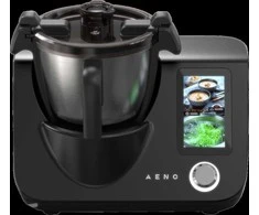 Aeno Smart Cooking Robot CR1S: dubuo 3,5 l, 8 automatinės programos, 12 greičių, 1000 W (šildymo galia), 600 W (variklio galia), temperatūros diapazonas: 37-130°C, įmontuota virtuvės svarstyklės