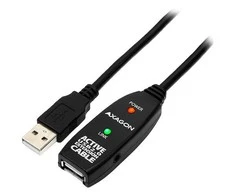Axagon Active extension USB 2.0 A-M> A-F cable, 5 m long. Power supply option.