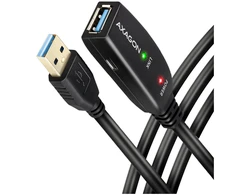 Axagon Active prailginimo USB 3.2 Gen 1 A-M > A-F laidas, 10 m ilgio. Maitinimo variantas.