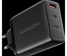 AXAGON ACU-DPQ100 GaN Wall charger, 3x port (USB + dual USB-C), PD3.0/QC4+/PPS/Apple, 100W, juodas