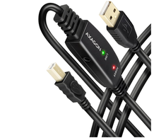 Axagon ADR-215B Aktyvioji jungtis USB 2.0 A-M > B-M laidas, 15 m ilgio. Maitinimo variantas.