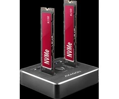 AXAGON ADSA-M2C DUAL NVMe CLONE MASTER DOCK SuperSpeed USB-C 10 Gbps prijungimo stotelė