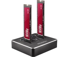 AXAGON ADSA-M2C DUAL NVMe CLONE MASTER DOCK SuperSpeed USB-C 10 Gbps prijungimo stotelė