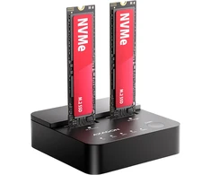 Axagon ADSA-M2C22L USB-C 20Gbps docking station for 2 x M.2 NVMe SSD with disk cloning function without PC