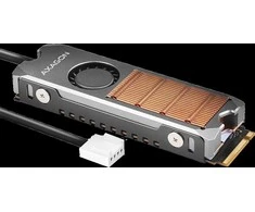 AXAGON CLR-M2FAN active fan - M.2 SSD, 80mm SSD, copper body, silicone thermal pads, height 13mm