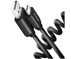 Axagon Data and charging USB 2.0 cable lengh 0.6m. 3A. Juodas twisted.