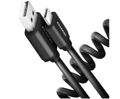 Axagon Data and charging USB 2.0 cable lengh 0.6m. 3A. Juodas twisted.