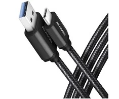 Axagon Data and charging USB 3.2 Gen1 cable lengh 1.5 m. 3A. Juodas braided.