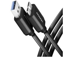 Axagon Data and charging USB 3.2 Gen1 kabelio ilgis 1 m. 3A. Juodas.