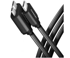 Axagon Data and power suply USB 3.2 Gen1 cable lengh 1 m. 3A. Juodas.