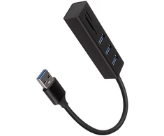 AXAGON HMA-CR3A 3x USB-A + SD/Micro SD, USB3.2 Gen 1 hub, metal, 20cm USB-A cable