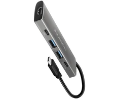 AXAGON HMC-5G2 2x USB-A + 2x USB-C + HDMI, USB-C 3.2 Gen 2 10Gbps šakotuvas, PD 60W, 13cm USB-C laidas