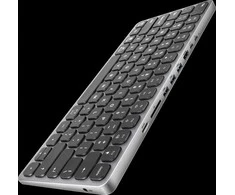 AXAGON HMC-KB klaviatūra USB-C 5Gbps su HUB, Micro SD/SD, 3x USB-A, HDMI 4K/60Hz, PD 100W, Garsas, JAV išdėstymas