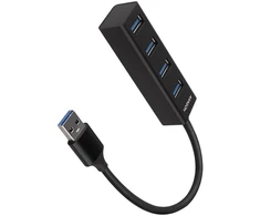 AXAGON HUE-M1A 4x USB3.2 Gen 1 MINI šakotuvas, metalinis, 20 cm USB-A laidas