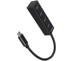 AXAGON HUE-M1C 4x USB3.2 Gen 1 MINI šakotuvas, metalinis, 20 cm USB-C laidas