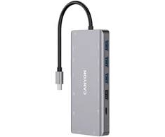 CANYON šakotuvas DS-12 13in1 4k USB-C Tamsiai pilka