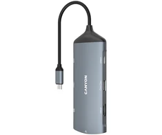 CANYON šakotuvas DS-15 8in1 4k USB-C Tamsiai pilka