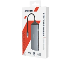 CANYON šakotuvas DS-15 8in1 4k USB-C Tamsiai pilka