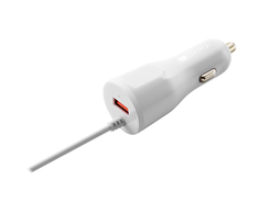 CANYON automobilinis įkroviklis C-033 2.4A/USB-A su integruotu „Lightning“ Baltas
