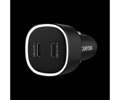 CANYON car charger OnDrive 60 PD 60W 2xUSB-C Juodas