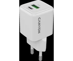 CANYON pakrovėjas CU20AC GaN 20W 1xPD 1xQC EU Baltas