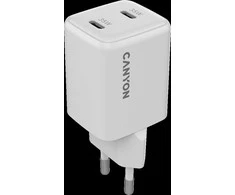 CANYON pakrovėjas CU35CC GaN 35W 2xPD EU Baltas