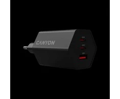 CANYON įkroviklis HEXAGON 65 GaN 65W 2xPD 1xQC EU Juodas