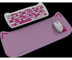 CANYON HSET-W6 EN Klaviatūra ir pelė Kitty Edition AAA+АА Wireless Rožinė