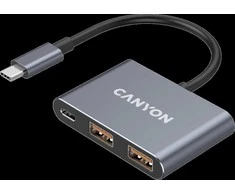 CANYON šakotuvas DS-3 3in1 USB-C Tamsiai pilka