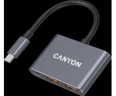 CANYON šakotuvas DS-3 3in1 USB-C Tamsiai pilka
