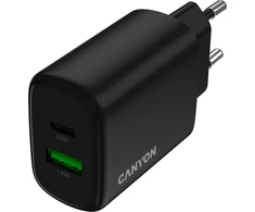 CANYON įkroviklis OnCharge 250 25W 1xPD 1xQC EU Juodas