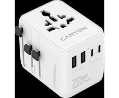 CANYON kelioninis adapteris OnTour 70 EU/JK/JAV/Australija 70W, baltas