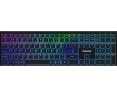 CANYON klaviatūra HKB-W11 JK/JAV RGB dvigubo režimo belaidė juoda