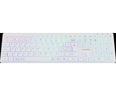 CANYON klaviatūra HKB-W11 JK/JAV RGB dvigubo režimo belaidė balta