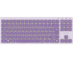 CANYON klaviatūra OnType 10 žemo profilio EN laidinė violetinė